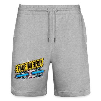 Phase Two Energy Fight HUD Challenge Gamer St - Stanley/Stella Trainer Unisex Organic Jogging Shorts - heather grey - Front - Nik (191cm) & Marisol (170cm)