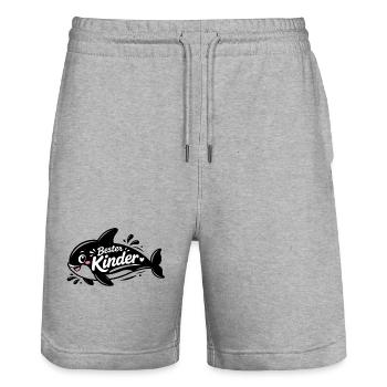 Bester Kinder Stil Hai - Stanley/Stella Unisex Bio Joggingshorts Trainer  - Grau meliert - Vorne - Nik (191cm) & Marisol (170cm)