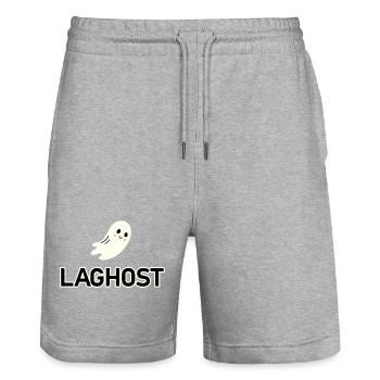 Laghost: Ghost Sweet Smile - Stanley/Stella Trainer Unisex Organic Jogging Shorts - heather grey - Front - Nik (191cm) & Marisol (170cm)