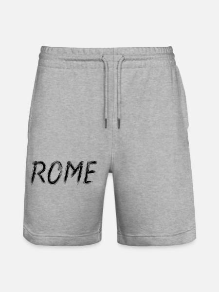 Rome Graphic Brush Lettering Black - Stanley/Stella Trainer Unisex Organic Jogging Shorts - heather grey