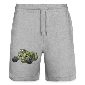 Snake Lifting Force - Stanley/Stella Trainer Unisex Organic Jogging Shorts - heather grey - Front - Nik (191cm) & Marisol (170cm)