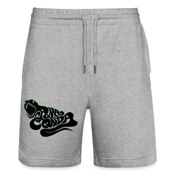 Anaconda retro snake reptile monster boa 70s 80s - Stanley/Stella Trainer Unisex Organic Jogging Shorts - heather grey - Front - Nik (191cm) & Marisol (170cm)
