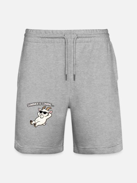 Entspannter Sommerbock mit Sonnenbrille - Stanley/Stella Unisex Bio Joggingshorts Trainer  - Grau meliert