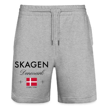Skagen, Denmark, coordinates, travel, souvenir - Stanley/Stella Trainer Unisex Organic Jogging Shorts - heather grey - Front - Nik (191cm) & Marisol (170cm)