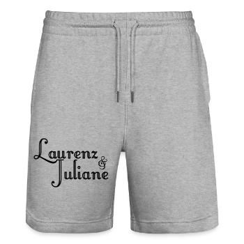 Laurenz and Juliane - Stanley/Stella Trainer Unisex Organic Jogging Shorts - heather grey - Front - Nik (191cm) & Marisol (170cm)