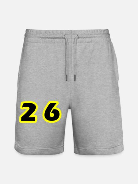 26 Number symbol - Stanley/Stella Trainer Unisex Organic Jogging Shorts - heather grey