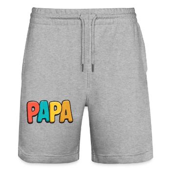 DAP Rainbow Pop Art - Stanley/Stella Trainer Unisex Organic Jogging Shorts - heather grey - Front - Nik (191cm) & Marisol (170cm)