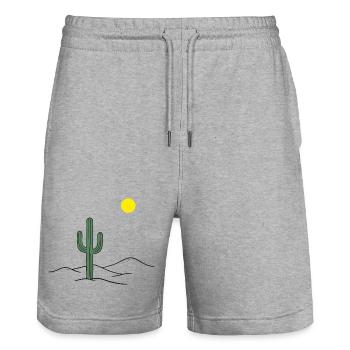 Desert cactus in the sunshine - Stanley/Stella Trainer Unisex Organic Jogging Shorts - heather grey - Front - Nik (191cm) & Marisol (170cm)