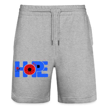 Hope Hoffnung - Stanley/Stella Trainer Unisex Organic Jogging Shorts - heather grey - Front - Nik (191cm) & Marisol (170cm)