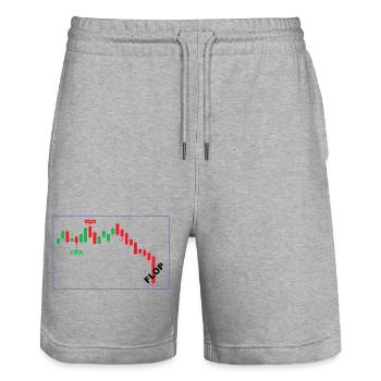 FLOP TRADING - Short de jogging bio TRAINER Stanley/Stella unisexe - gris chiné - Devant - Nik (191cm) & Marisol (170cm)