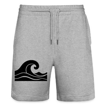 Cadeau de Noël de Wave Sea Beach - Short de jogging bio TRAINER Stanley/Stella unisexe - gris chiné - Devant - Nik (191cm) & Marisol (170cm)