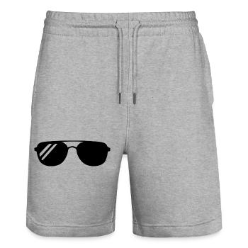 Cadeau des vacances d’été pour les lunettes de soleil - Short de jogging bio TRAINER Stanley/Stella unisexe - gris chiné - Devant - Nik (191cm) & Marisol (170cm)