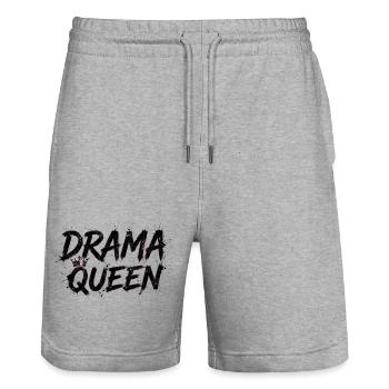 Drama Queen with Crown - Stanley/Stella Trainer Unisex Organic Jogging Shorts - heather grey - Front - Nik (191cm) & Marisol (170cm)