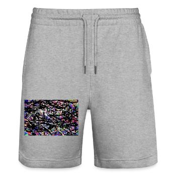Chujugi - Stanley/Stella Trainer Unisex Organic Jogging Shorts - heather grey - Front - Nik (191cm) & Marisol (170cm)