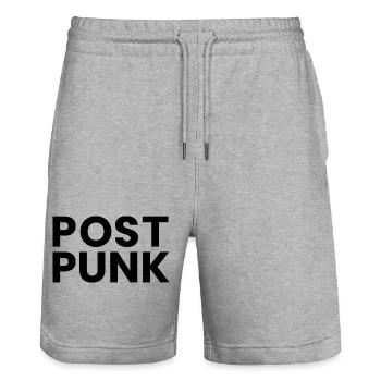 Logo post-punk - Short de jogging bio TRAINER Stanley/Stella unisexe - gris chiné - Devant - Nik (191cm) & Marisol (170cm)