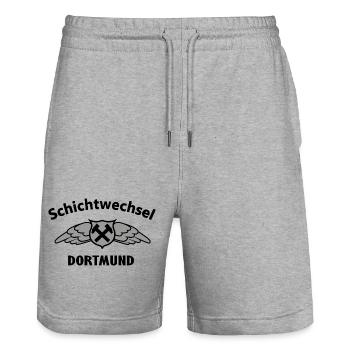 Hammerflügel Dortmund Wappen Emblem - Stanley/Stella Unisex Bio Joggingshorts Trainer  - Grau meliert - Vorne - Nik (191cm) & Marisol (170cm)