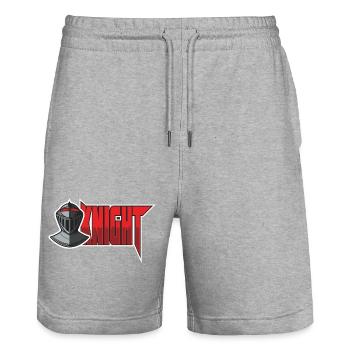 Ritter Knight Gaming E-Sports Logo - Stanley/Stella Trainer Unisex Organic Jogging Shorts - heather grey - Front - Nik (191cm) & Marisol (170cm)