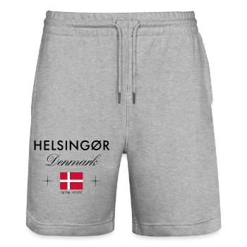 Helsingør Dänemark Koordinaten Reise Souvenir - Stanley/Stella Unisex Bio Joggingshorts Trainer  - Grau meliert - Vorne - Nik (191cm) & Marisol (170cm)