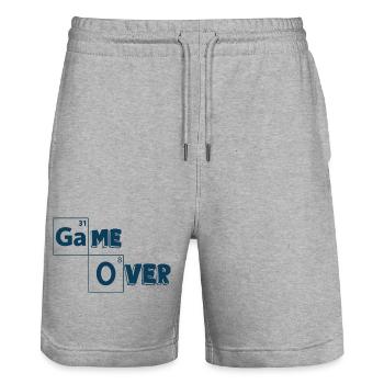 Game over games shirt - Stanley/Stella Trainer Unisex Organic Jogging Shorts - heather grey - Front - Nik (191cm) & Marisol (170cm)