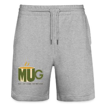 MUG – Full of Good Intentions - Stanley/Stella Trainer Unisex Organic Jogging Shorts - heather grey - Front - Nik (191cm) & Marisol (170cm)