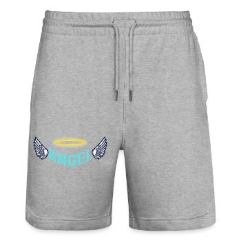 Typographie des ailes d’ange de Halo - Short de jogging bio TRAINER Stanley/Stella unisexe - gris chiné - Devant - Nik (191cm) & Marisol (170cm)