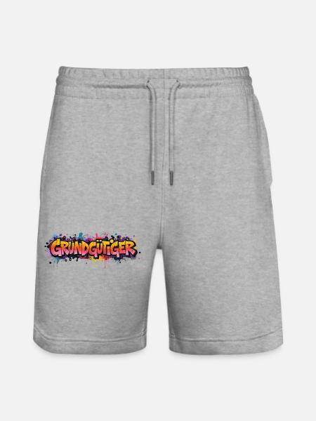 Grundgütger Graffiti Neon-Explosion - Stanley/Stella Unisex Bio Joggingshorts Trainer  - Grau meliert