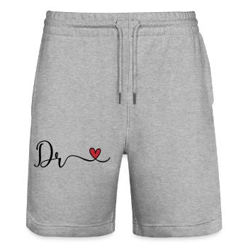 Dr - Stanley/Stella Trainer Unisex Organic Jogging Shorts - heather grey - Front - Nik (191cm) & Marisol (170cm)