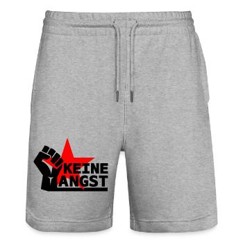 Widerstand - Keine Angst - Stanley/Stella Unisex Bio Joggingshorts Trainer  - Grau meliert - Vorne - Nik (191cm) & Marisol (170cm)