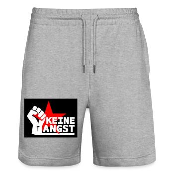 Widerstand - Keine Angst - Stanley/Stella Unisex Bio Joggingshorts Trainer  - Grau meliert - Vorne - Nik (191cm) & Marisol (170cm)