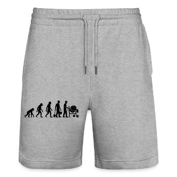 Ouvrier du bâtiment Maçon Artisan sur chantier Maçon - Short de jogging bio TRAINER Stanley/Stella unisexe - gris chiné - Devant - Nik (191cm) & Marisol (170cm)
