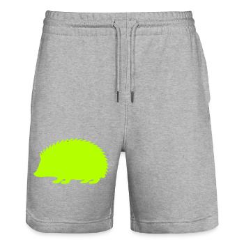 Silhouette de hérisson néon - Short de jogging bio TRAINER Stanley/Stella unisexe - gris chiné - Devant - Nik (191cm) & Marisol (170cm)