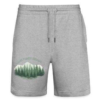 Harz Forest Therapy | Vintage Nature - Stanley/Stella Trainer Unisex Organic Jogging Shorts - heather grey - Front - Nik (191cm) & Marisol (170cm)