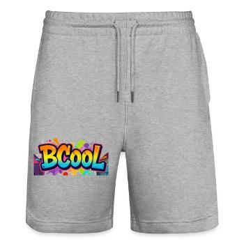 BCOOL Graffiti Neon Splash - Stanley/Stella Trainer Unisex Organic Jogging Shorts - heather grey - Front - Nik (191cm) & Marisol (170cm)