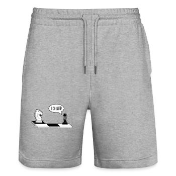 Och Nö Schach Schachbrett lustige Schachfiguren - Stanley/Stella Unisex Bio Joggingshorts Trainer  - Grau meliert - Vorne - Nik (191cm) & Marisol (170cm)
