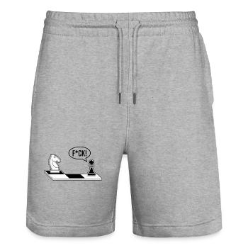 Chess Chessboard Funny Chess Pieces - Stanley/Stella Trainer Unisex Organic Jogging Shorts - heather grey - Front - Nik (191cm) & Marisol (170cm)
