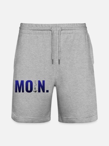 HELLO. with anchor and dot - Stanley/Stella Trainer Unisex Organic Jogging Shorts - heather grey