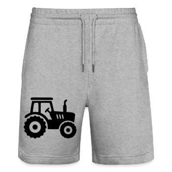 Tractor Tractor Silhouette - Stanley/Stella Trainer Unisex Organic Jogging Shorts - heather grey - Front - Nik (191cm) & Marisol (170cm)