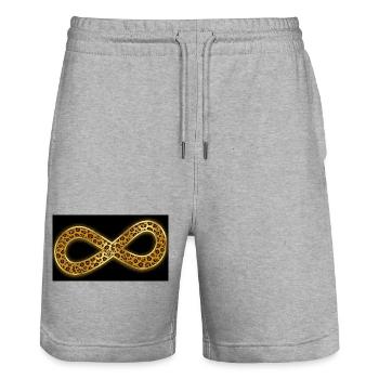 Léopard d’Or Infini - Short de jogging bio TRAINER Stanley/Stella unisexe - gris chiné - Devant - Nik (191cm) & Marisol (170cm)