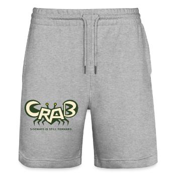 CRAB – latéral signifie aussi en avant - Short de jogging bio TRAINER Stanley/Stella unisexe - gris chiné - Devant - Nik (191cm) & Marisol (170cm)