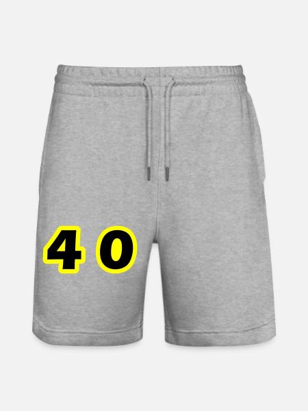 40 Number Symbol - Stanley/Stella Trainer Unisex Organic Jogging Shorts - heather grey