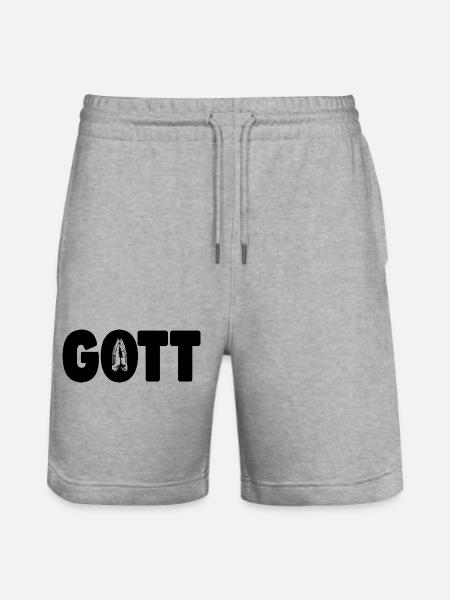 God - Prayer - Praying Hands - Stanley/Stella Trainer Unisex Organic Jogging Shorts - heather grey