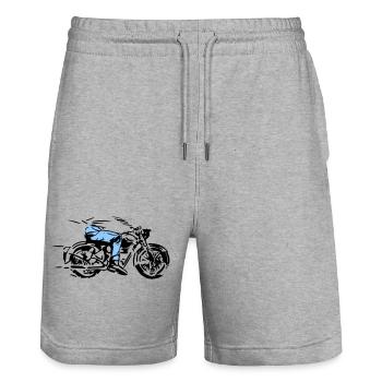 cycliste - Short de jogging bio TRAINER Stanley/Stella unisexe - gris chiné - Devant - Nik (191cm) & Marisol (170cm)
