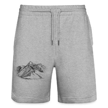 Silhouette de Königspitze Ortles-Alps design - Short de jogging bio TRAINER Stanley/Stella unisexe - gris chiné - Devant - Nik (191cm) & Marisol (170cm)