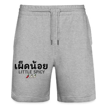 Little Spicy – Amateur de la cuisine thaïlandaise - Short de jogging bio TRAINER Stanley/Stella unisexe - gris chiné - Devant - Nik (191cm) & Marisol (170cm)