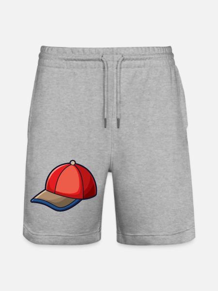 Cartoon Baseball Hat - Stanley/Stella Trainer Unisex Organic Jogging Shorts - heather grey