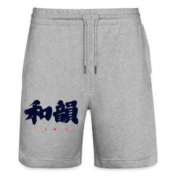 Wa-In 和韻 — Resonance of Harmony (Japanese Calligra - Short de jogging bio TRAINER Stanley/Stella unisexe - gris chiné - Devant - Nik (191cm) & Marisol (170cm)