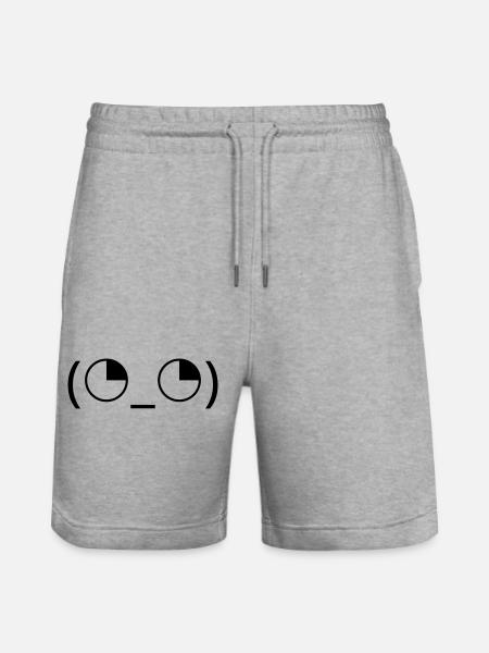 Eye rolling emoticon (◔_◔) annoyed look - Stanley/Stella Trainer Unisex Organic Jogging Shorts - heather grey