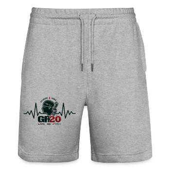 GR20 randonnée Corse trekking - Short de jogging bio TRAINER Stanley/Stella unisexe - gris chiné - Devant - Nik (191cm) & Marisol (170cm)