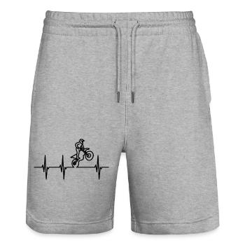Heartbeat Motocross - Short de jogging bio TRAINER Stanley/Stella unisexe - gris chiné - Devant - Nik (191cm) & Marisol (170cm)