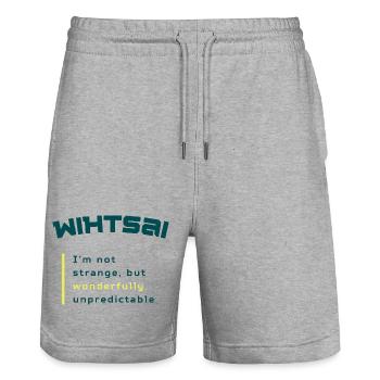 WIHTSAI | Merveilleusement imprévisible - Short de jogging bio TRAINER Stanley/Stella unisexe - gris chiné - Devant - Nik (191cm) & Marisol (170cm)
